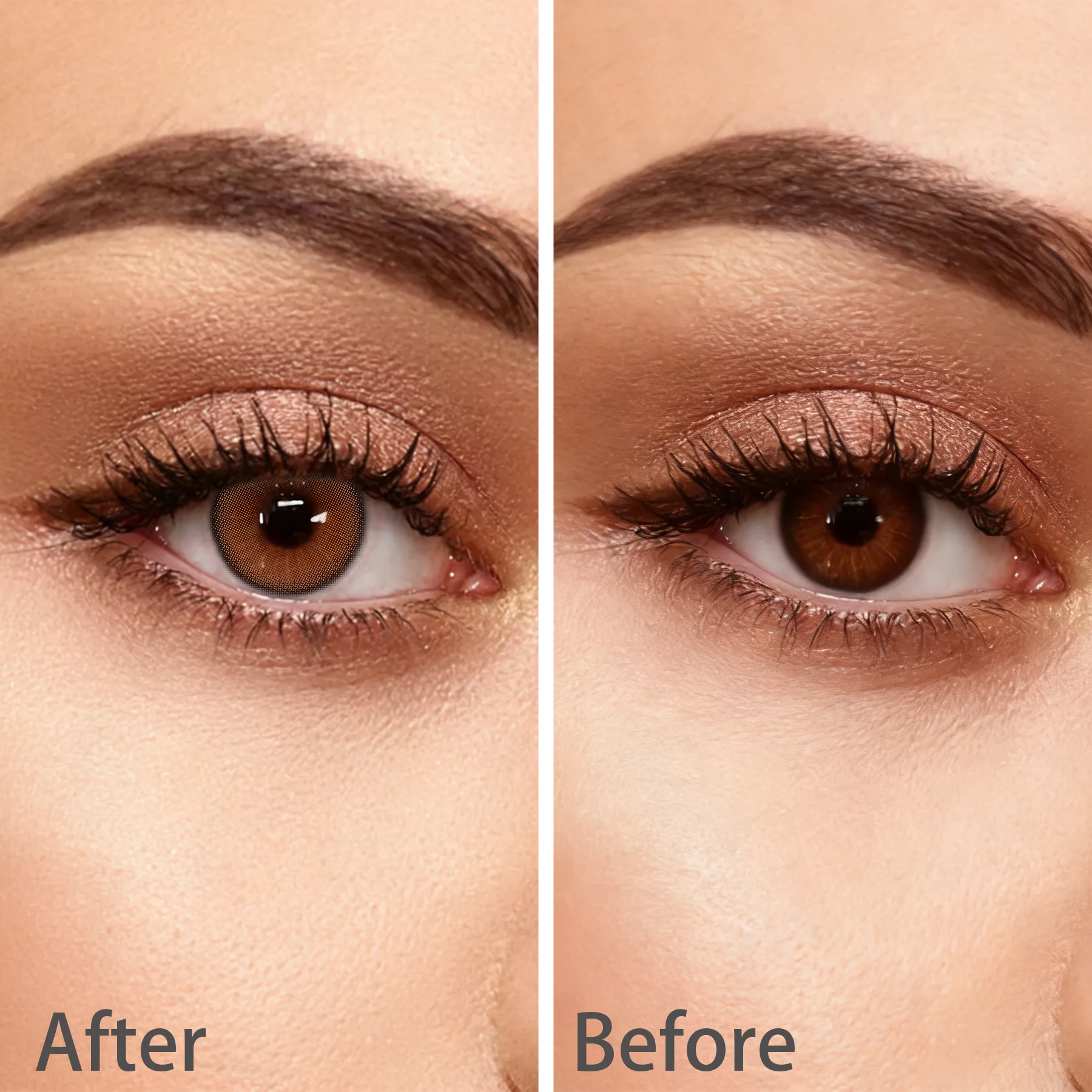 Tintlure Amber Brown Contact Lenses for Soft Glam Looks extra close-up view