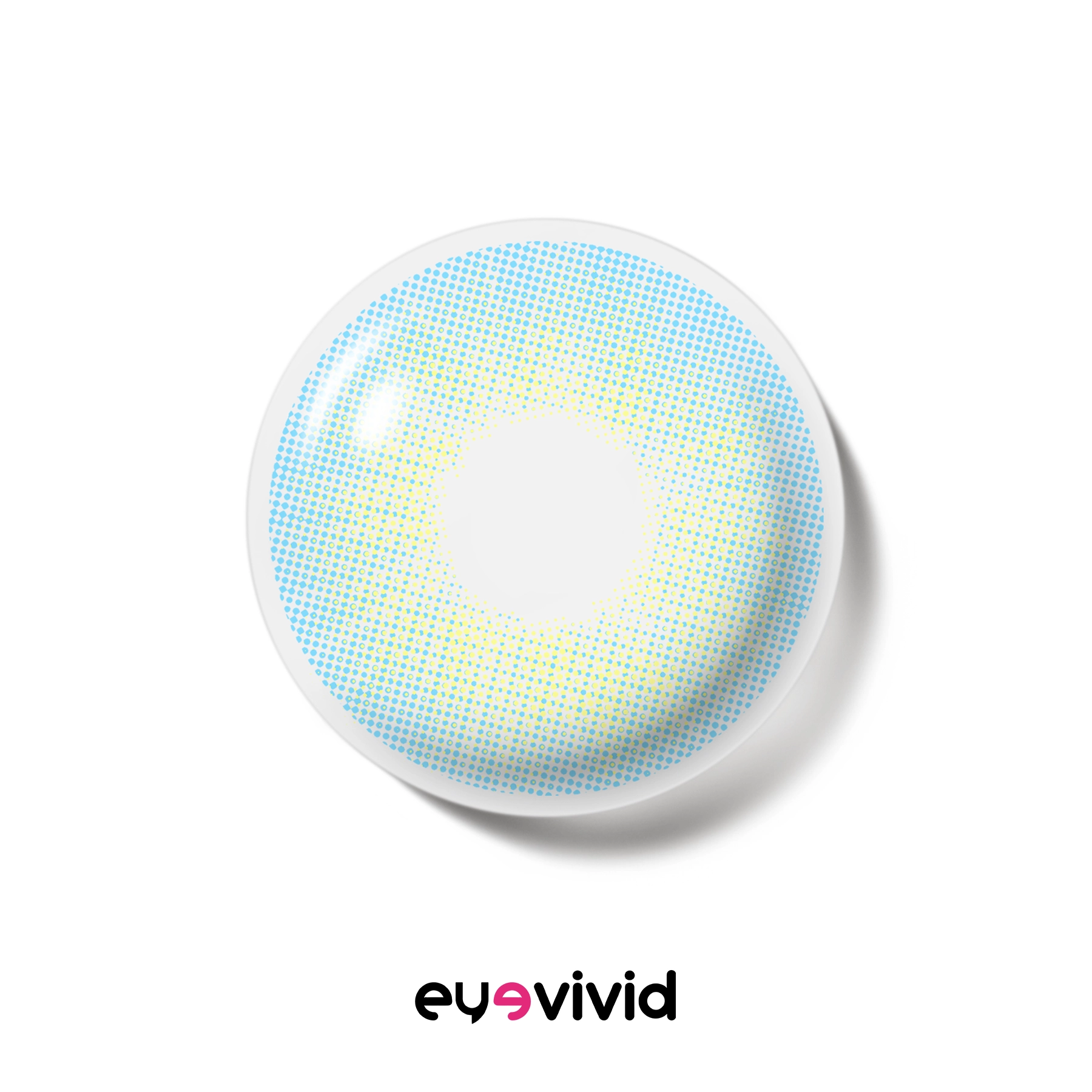 Soft glam blue contact lenses with model styling