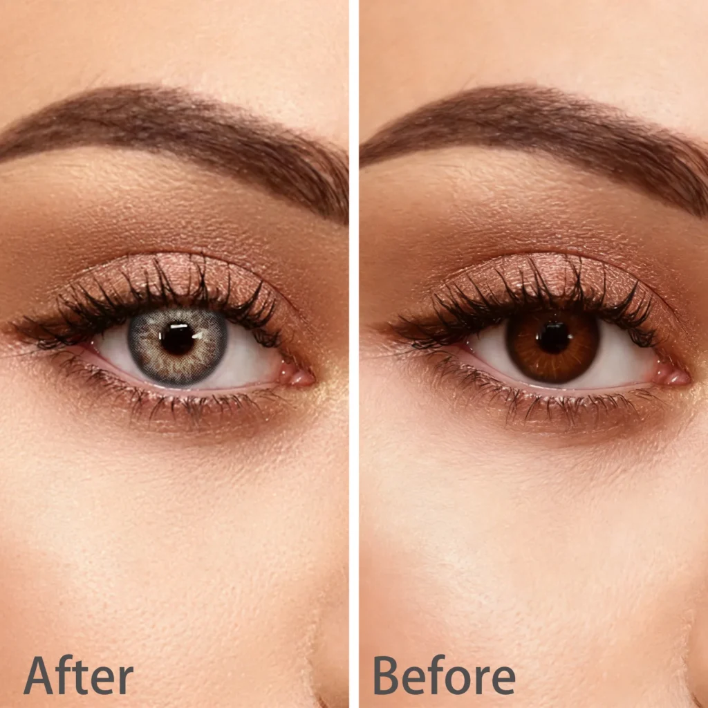 Tintlure Silver Bloom Gray Contact Lenses for Dark Eyes
